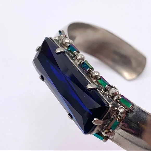 Sorrelli Royal Blue Crystal Cuff Bracelet - Picture 8 of 10